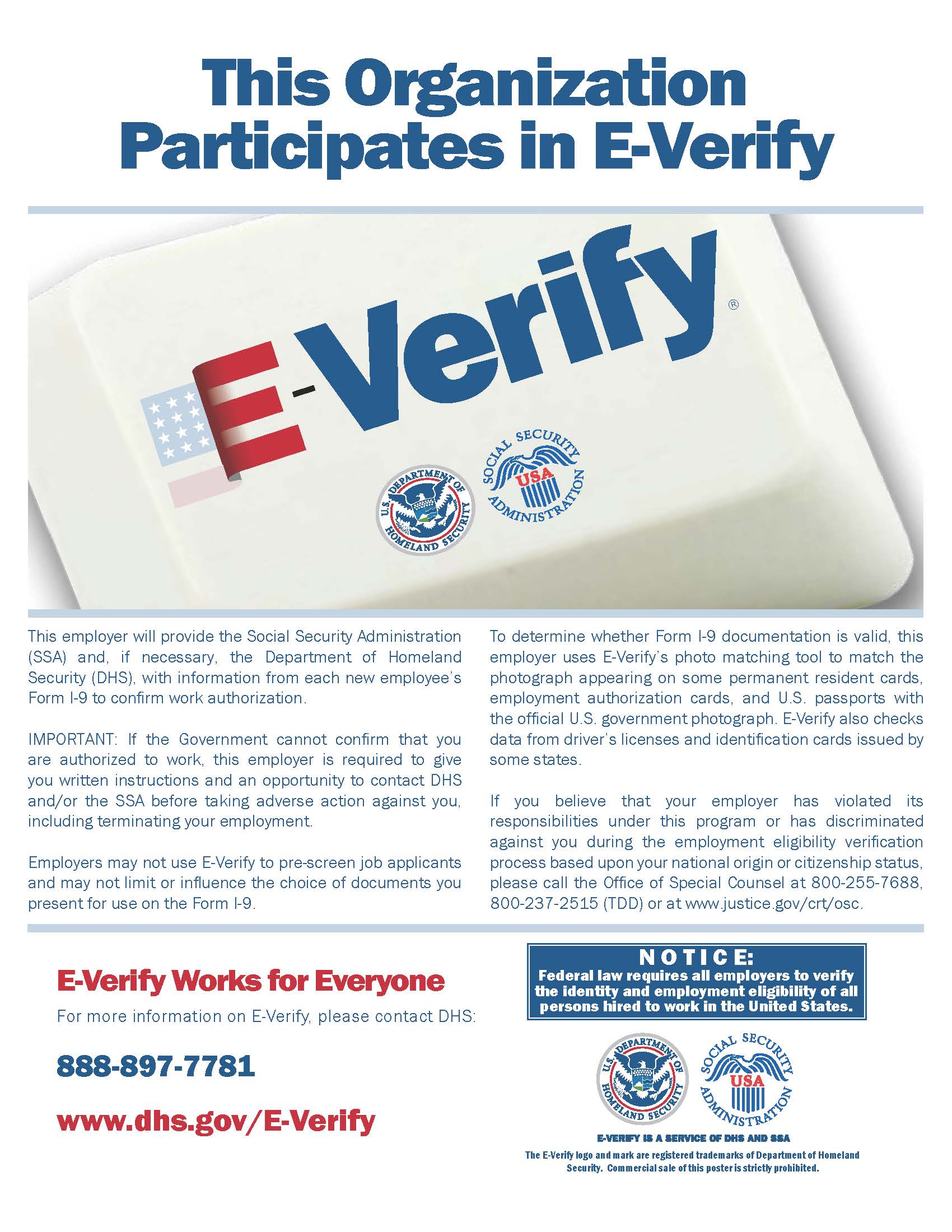 E-Verify Participation Poster